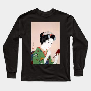 Japanese Woman doing Makeup Long Sleeve T-Shirt